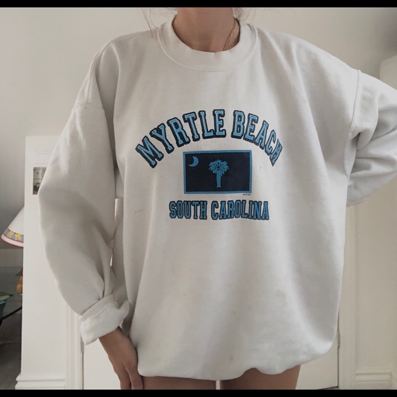 White Myrtle Beach crew neck - Picture 1 of 1